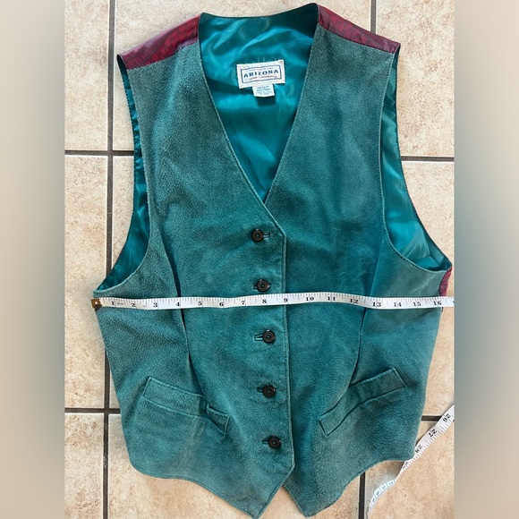 Vintage Arizona Jean Company Suede Retro Leather Turquoise Vest Men’s size M - Picture 8 of 8